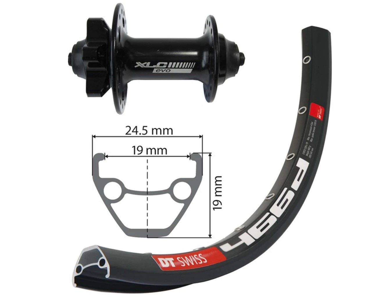 DT-Swiss Vorderrad 28/29 Zoll 6-Loch 100mm DT Swiss D466 Disk | Black