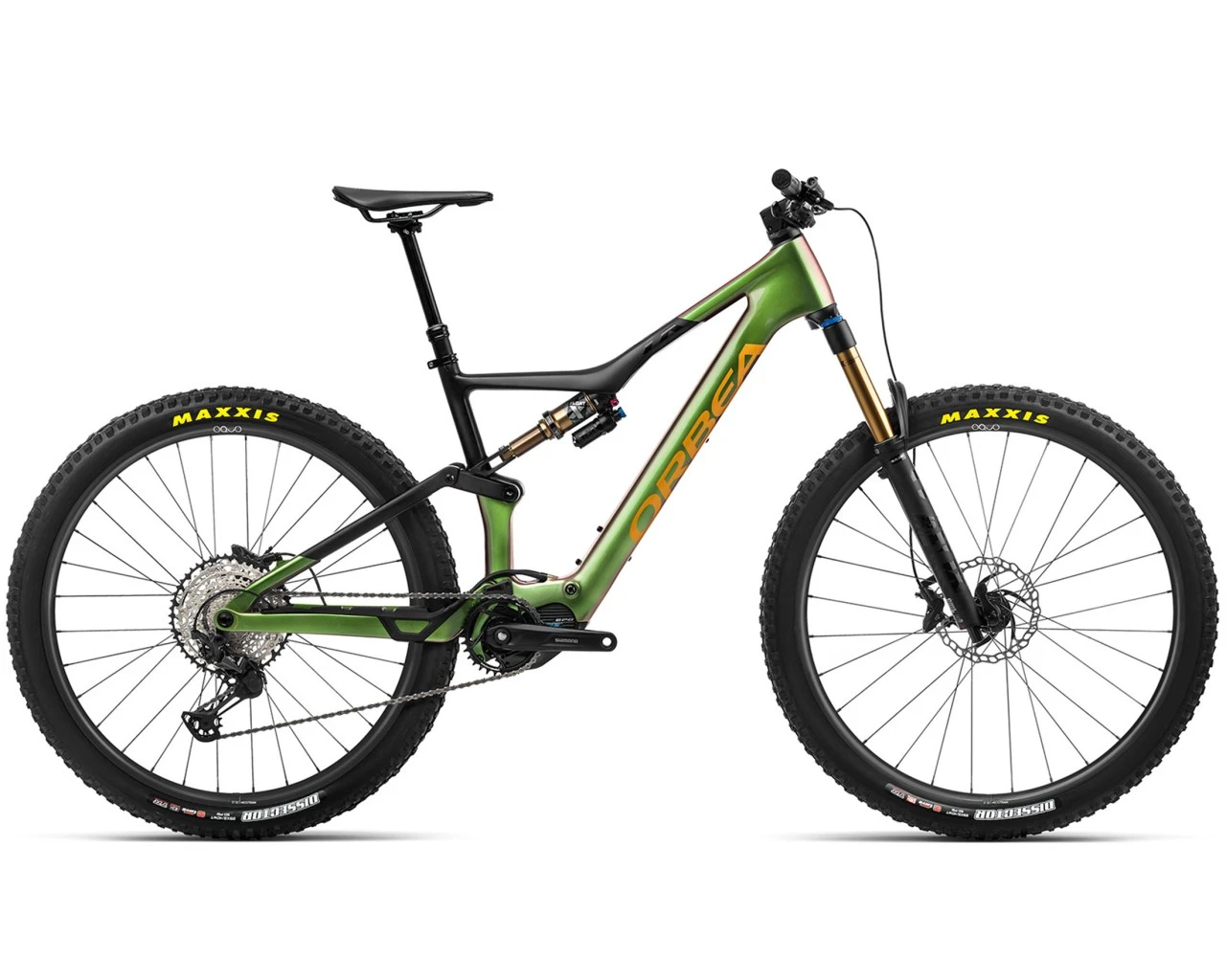Orbea Rise M10 - 29" Elektro Carbon MTB Fully 2023 | Chameleon Goblin Green-black