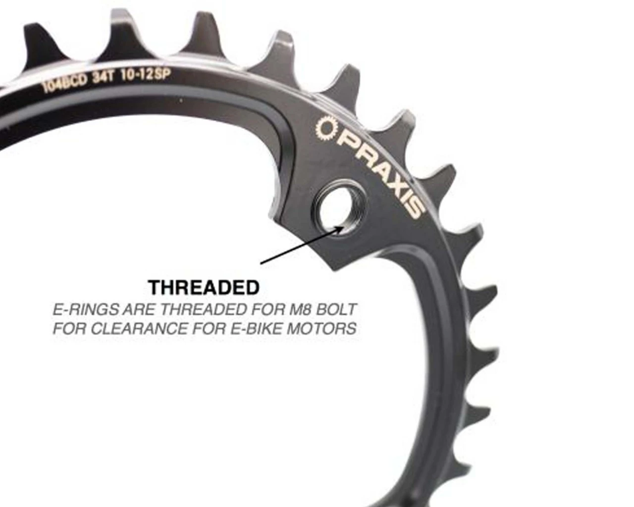 Praxis Works Kettenblatt ERing Steel Wave MTB 4x 104 Mm Lochkreis Mit Gewinde | Schwarz – Bild 2