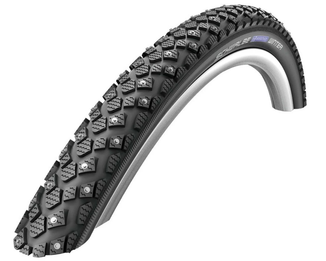 Schwalbe Marathon Winter Spike-Reifen 26 Zoll | Schwarz Reflex Winter RaceGuard 200 Spikes