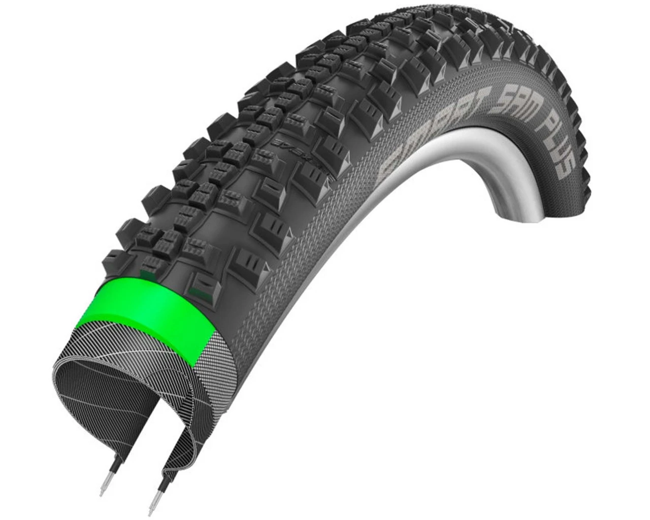 Schwalbe Smart Sam Plus MTB-Reifen 27.5 Zoll X 2.25 (57-584) | Schwarz SnakeSkin GreenGuard DualComp 3 Schwalbe Smart Sam Plus MTB-Reifen 27.5 Zoll X 2.25 (57-584) | Schwarz SnakeSkin GreenGuard DualComp