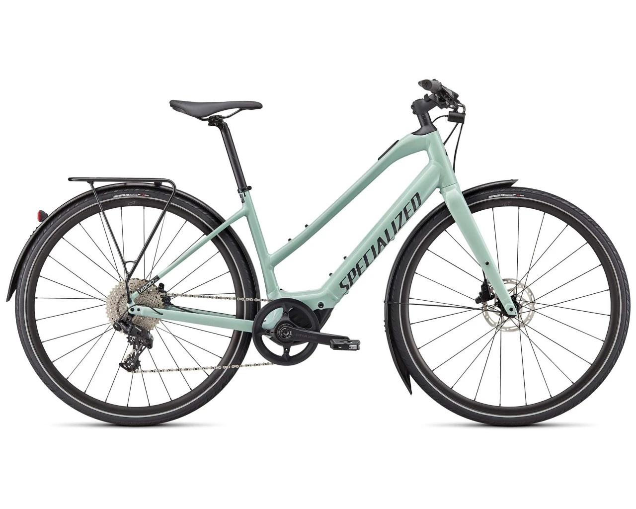 Specialized Vado SL 4.0 Step-Through EQ - Elektro Trapez Trekking Bike 2022 | White Sage-black Refle